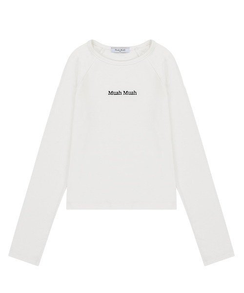 muahmuah(ムーアムーア)の「A'GEM/9 × .kom 『muah muah/ムーアムーア』 SOFT RAGLAN NAPPING T-SHIRT/ラグラン 起毛長袖Tシャツ(Tシャツ/カットソー・レディース・ホワイト/ブルー/ブラック/グレー・FREE)」の21枚目の写真