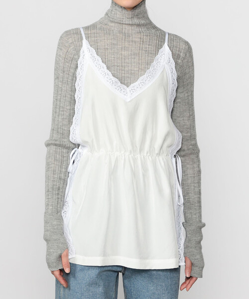 INSCRIRE(アンスクリア)の「INSCRIRE | レース キャミソール WOMEN(キャミソール・レディース・ホワイト・F)」の6枚目の写真