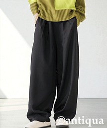 コットンギャバタックカーブパンツ - cotton gabardine tuck curved