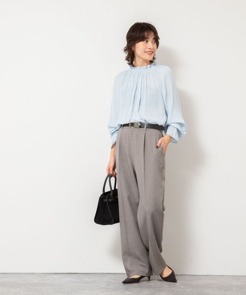 NOLLEY’S（ノーリーズ）の「ウォッシャブルウール調愛されセミワイドパンツ（その他パンツ・レディース・オフホワイト/ベビーピンク/ブラウン系その他3/ネイビー/グレー系その他3・40/38/36/34）」の22枚目の写真