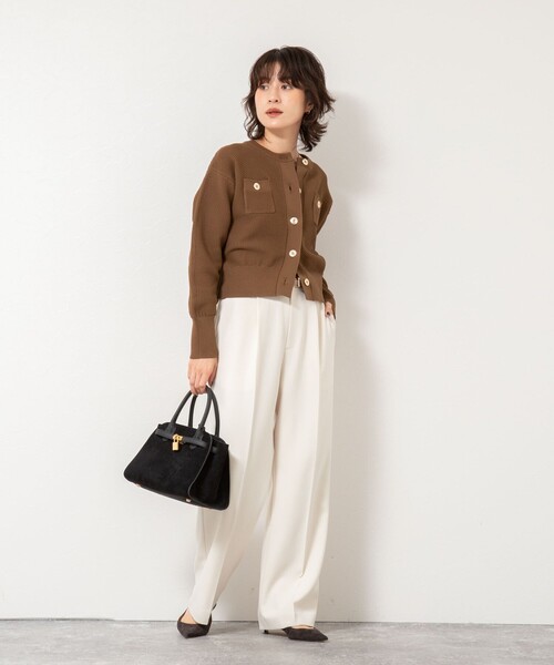 NOLLEY’S（ノーリーズ）の「ウォッシャブルウール調愛されセミワイドパンツ（その他パンツ・レディース・オフホワイト/ベビーピンク/ブラウン系その他3/ネイビー/グレー系その他3・40/38/36/34）」の16枚目の写真