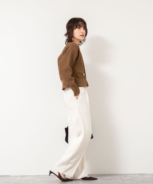 NOLLEY’S（ノーリーズ）の「ウォッシャブルウール調愛されセミワイドパンツ（その他パンツ・レディース・オフホワイト/ベビーピンク/ブラウン系その他3/ネイビー/グレー系その他3・40/38/36/34）」の14枚目の写真