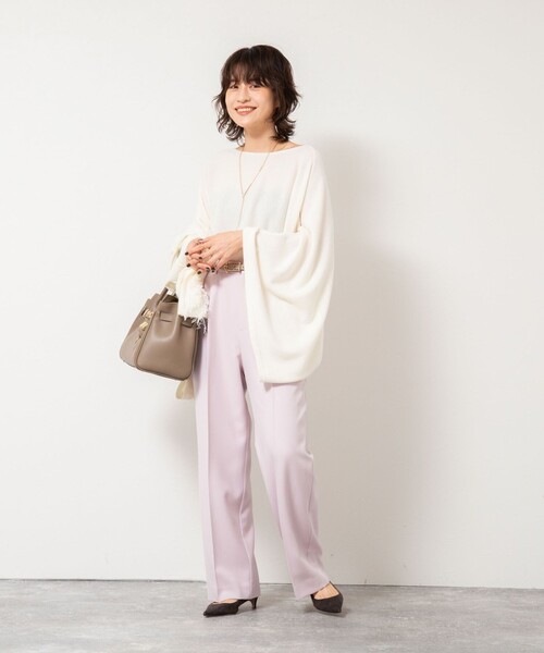 NOLLEY’S（ノーリーズ）の「ウォッシャブルウール調愛されセミワイドパンツ（その他パンツ・レディース・オフホワイト/ベビーピンク/ブラウン系その他3/ネイビー/グレー系その他3・40/38/36/34）」の6枚目の写真