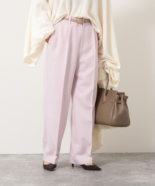 セール】ウォッシャブルウール調愛されセミワイドパンツ（その他パンツ