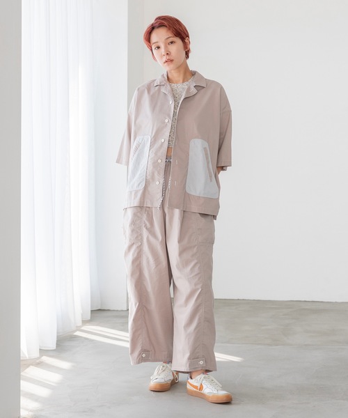 sneeuw（スニュウ）の「ワイドペインターパンツ（その他パンツ・レディース・グレー/ピンク・1/3）」の3枚目の写真