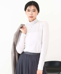 MK MICHEL KLEIN | ハイネックシアーカットソー/洗える(Tシャツ/カットソー)