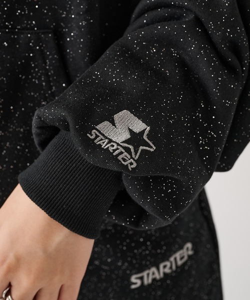 STARTER(スターター)の「【STARTER】ラメプリント裏毛トラックジャケット ST-STG077(その他アウター・レディース・ブラック/ブラウン・M/L)」の10枚目の写真