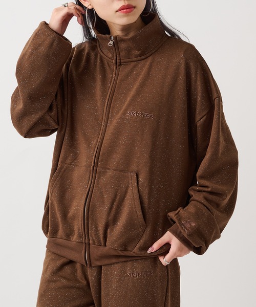 STARTER(スターター)の「【STARTER】ラメプリント裏毛トラックジャケット ST-STG077(その他アウター・レディース・ブラック/ブラウン・M/L)」の12枚目の写真