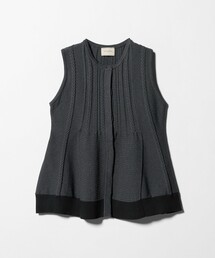 UNITED ARROWS（ユナイテッドアローズ）の「ケーブル ペプラム ノースリーブ ニット ベスト ‐ウォッシャブル‐（ベスト・レディース）」