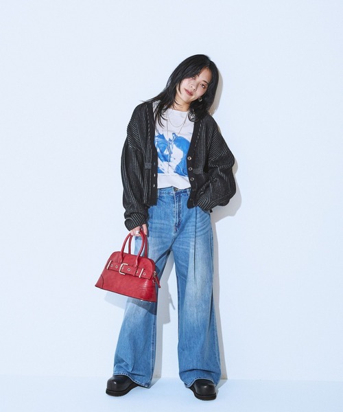 JEANASIS（ジーナシス）の「アソートレトログラフィックプリントロンTEE/608897（Tシャツ/カットソー・レディース・ダークグリーン/ホワイト×ブルー/ホワイト系その他・FREE）」の21枚目の写真