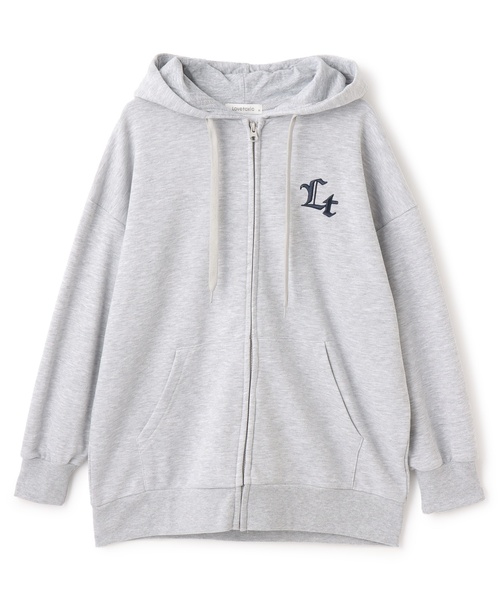 LOVETOXIC(ラブトキシック)の「ルーズZIPパーカ(パーカー・キッズ・トップグレー/ブラック/エンジ・M:150cm/S:140cm/130cm/L:160cm)」の4枚目の写真