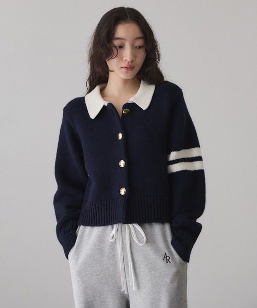 【完売品】アダムエロペ　【WEB限定】ポロニットカーディガン WEB限定】ポロニットカーディガン（カーディガン/ボレロ）｜ADAM ET