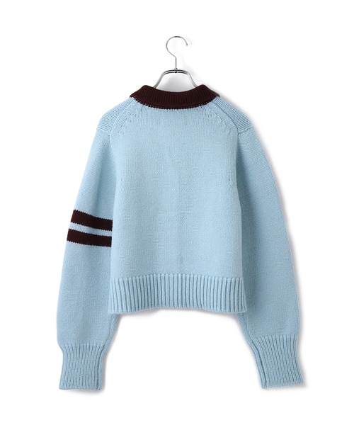 ADAM ET ROPE'(アダムエロペ)の「【WEB限定】ポロニットカーディガン(カーディガン/ボレロ・レディース・サックスブルー/ブラウン/ネイビー・FREE)」の4枚目の写真