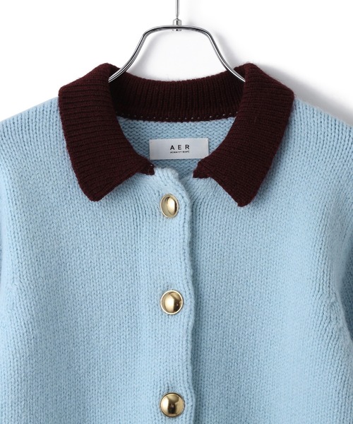 ADAM ET ROPE'(アダムエロペ)の「【WEB限定】ポロニットカーディガン(カーディガン/ボレロ・レディース・サックスブルー/ブラウン/ネイビー・FREE)」の6枚目の写真