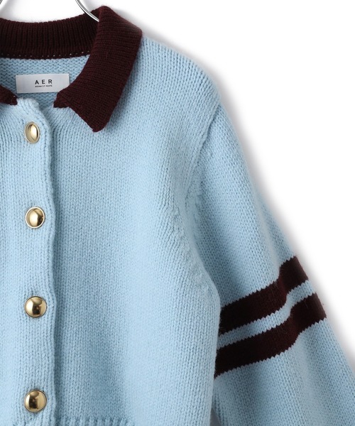 ADAM ET ROPE'(アダムエロペ)の「【WEB限定】ポロニットカーディガン(カーディガン/ボレロ・レディース・サックスブルー/ブラウン/ネイビー・FREE)」の7枚目の写真