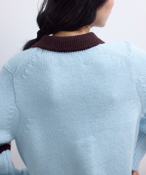 ADAM ET ROPE'(アダムエロペ)の「【WEB限定】ポロニットカーディガン(カーディガン/ボレロ・レディース・サックスブルー/ブラウン/ネイビー・FREE)」の19枚目の写真