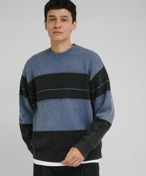 ピグメントパネルボーダーニット（ニット/セーター）｜URBAN RESEARCH