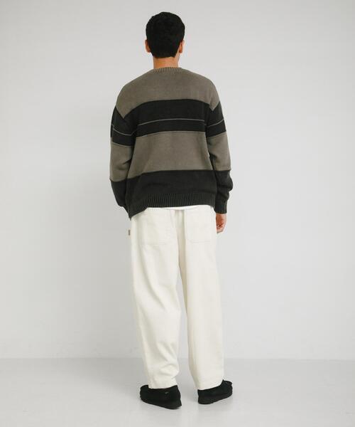 URBAN RESEARCH Sonny Label(アーバンリサーチサニーレーベル)の「ピグメントパネルボーダーニット(ニット/セーター・メンズ・ブラック/ネイビー・MEDIUM/LARGE)」の4枚目の写真