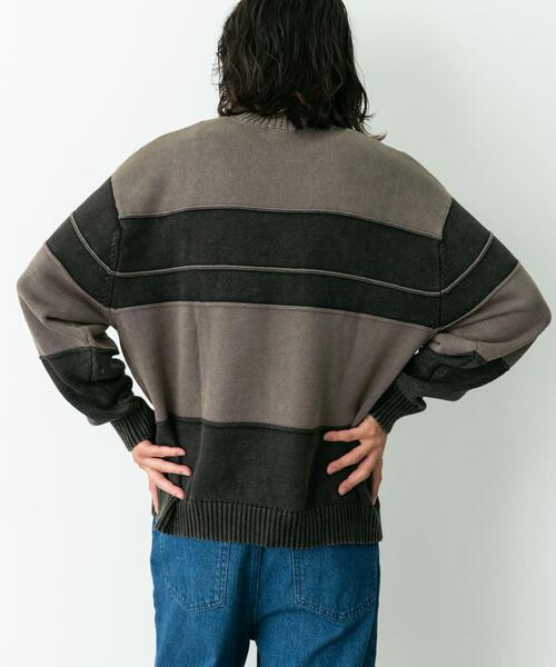 URBAN RESEARCH Sonny Label(アーバンリサーチサニーレーベル)の「ピグメントパネルボーダーニット(ニット/セーター・メンズ・ブラック/ネイビー・MEDIUM/LARGE)」の7枚目の写真