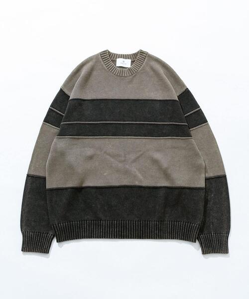 URBAN RESEARCH Sonny Label(アーバンリサーチサニーレーベル)の「ピグメントパネルボーダーニット(ニット/セーター・メンズ・ブラック/ネイビー・MEDIUM/LARGE)」の10枚目の写真