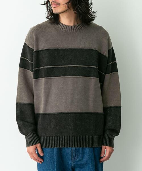 URBAN RESEARCH Sonny Label(アーバンリサーチサニーレーベル)の「ピグメントパネルボーダーニット(ニット/セーター・メンズ・ブラック/ネイビー・MEDIUM/LARGE)」の11枚目の写真