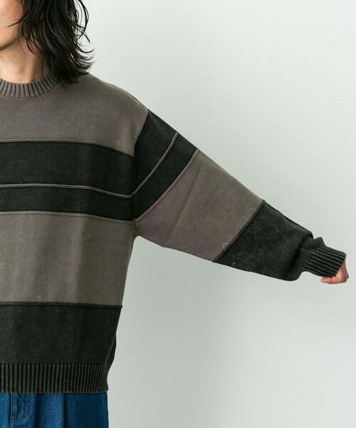 URBAN RESEARCH Sonny Label(アーバンリサーチサニーレーベル)の「ピグメントパネルボーダーニット(ニット/セーター・メンズ・ブラック/ネイビー・MEDIUM/LARGE)」の14枚目の写真