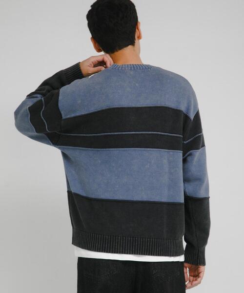 URBAN RESEARCH Sonny Label(アーバンリサーチサニーレーベル)の「ピグメントパネルボーダーニット(ニット/セーター・メンズ・ブラック/ネイビー・MEDIUM/LARGE)」の20枚目の写真