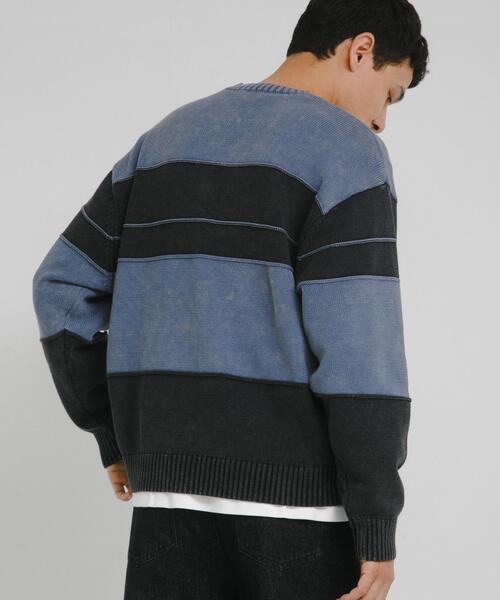 URBAN RESEARCH Sonny Label(アーバンリサーチサニーレーベル)の「ピグメントパネルボーダーニット(ニット/セーター・メンズ・ブラック/ネイビー・MEDIUM/LARGE)」の21枚目の写真