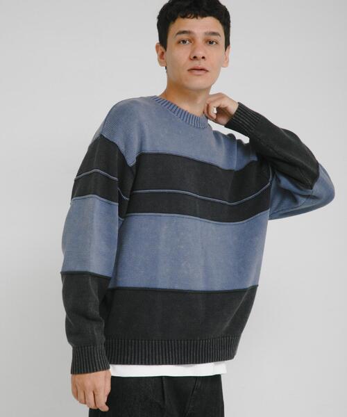 URBAN RESEARCH Sonny Label(アーバンリサーチサニーレーベル)の「ピグメントパネルボーダーニット(ニット/セーター・メンズ・ブラック/ネイビー・MEDIUM/LARGE)」の22枚目の写真