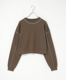 裏毛配色ショートスウェット