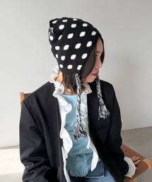 SANSeLF（サンセルフ）の「【SANSeLF】 ドットパターンイヤーフラップキャップ saa25a139（ニットキャップ/ビーニー）」