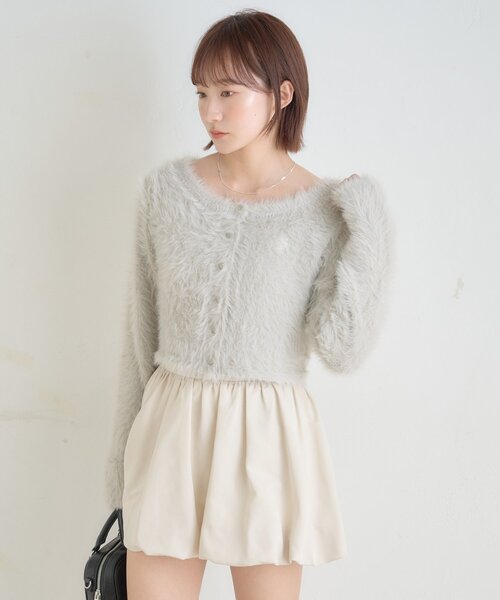 mline（エムライン）の「[mline]刺繍フェザーカーディガン（カーディガン/ボレロ・レディース・ピンク/グレー/ブラック/アイボリー・FREE）」の9枚目の写真