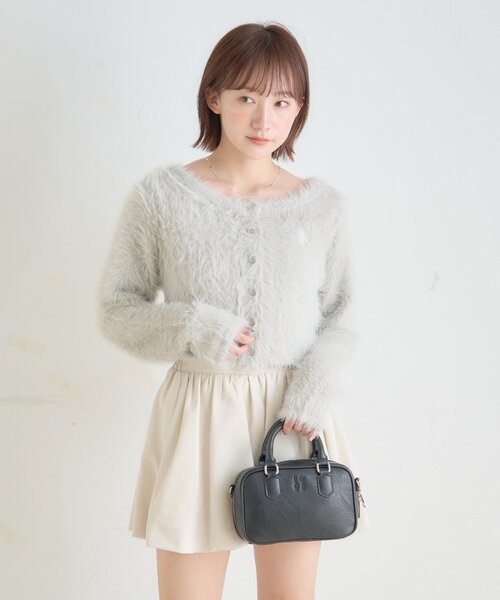 mline（エムライン）の「[mline]刺繍フェザーカーディガン（カーディガン/ボレロ・レディース・ピンク/グレー/ブラック/アイボリー・FREE）」の8枚目の写真