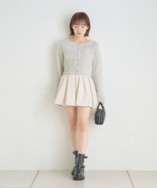 mline（エムライン）の「[mline]刺繍フェザーカーディガン（カーディガン/ボレロ・レディース・ピンク/グレー/ブラック/アイボリー・FREE）」の6枚目の写真