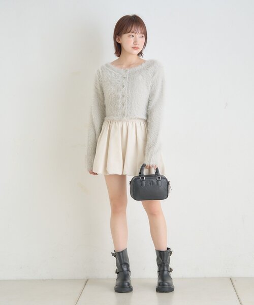 mline（エムライン）の「[mline]刺繍フェザーカーディガン（カーディガン/ボレロ・レディース・ピンク/グレー/ブラック/アイボリー・FREE）」の5枚目の写真