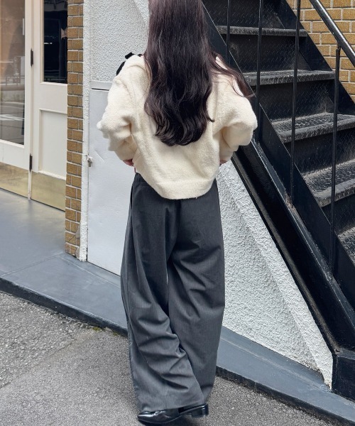 nemne store(ネンネストア)の「肩リボンカーディガン(カーディガン/ボレロ・レディース・ブラック/アイボリー・フリー)」の7枚目の写真