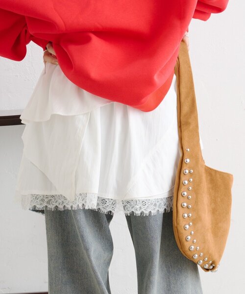 w closet（ダブルクローゼット）の「アシメティアードミニスカート（スカート・レディース・ブラック/オフホワイト/ネイビー/ブラウン・FREE）」の7枚目の写真