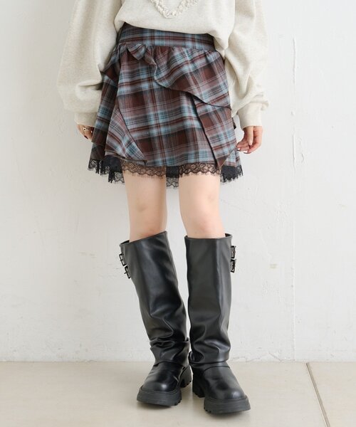 w closet（ダブルクローゼット）の「アシメティアードミニスカート（スカート・レディース・ブラック/オフホワイト/ネイビー/ブラウン・FREE）」の22枚目の写真