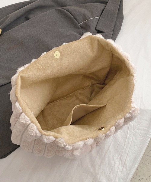 Miniministore(ミニミニストア)の「トートバッグ 秋冬 ファーバッグ 大容量(トートバッグ・レディース・ホワイト/ブラック/ベージュ/モカ・FREE)」の13枚目の写真