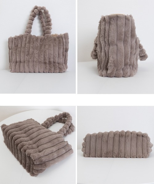 Miniministore(ミニミニストア)の「トートバッグ 秋冬 ファーバッグ 大容量(トートバッグ・レディース・ホワイト/ブラック/ベージュ/モカ・FREE)」の15枚目の写真