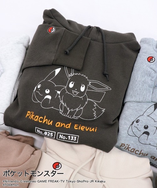 ポケットモンスター」ポケモン ピカチュウ&イーブイ パーカー (フード