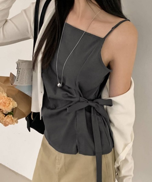VIVID LADY（ビビッドレディー）の「２点セット シンプルブラウス＆キャミトップス アンサンブル（アンサンブル・レディース・ブラック/グレー・FREE）」の7枚目の写真