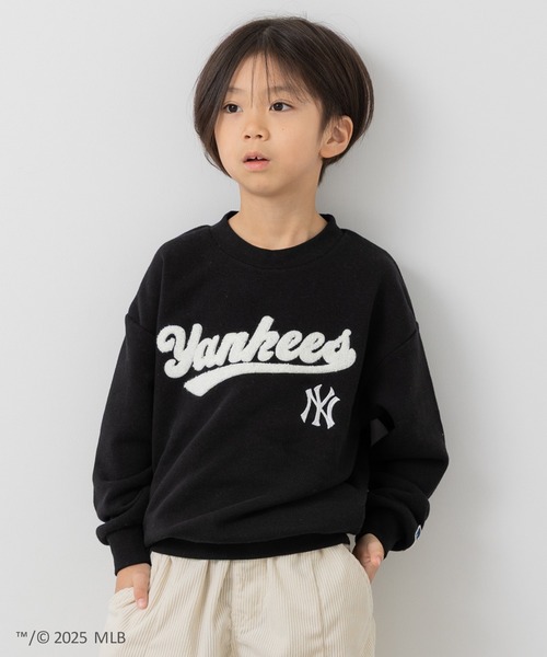 MLB(メジャーリーグベースボール)の「〈MLB〉刺繍ロゴ 裏起毛トレーナー(スウェット・キッズ・ホワイト/ブラウン/ブラック/グレー/クリーム・90cm/100cm/110cm/120cm/130cm/140cm/150cm/160cm)」の3枚目の写真