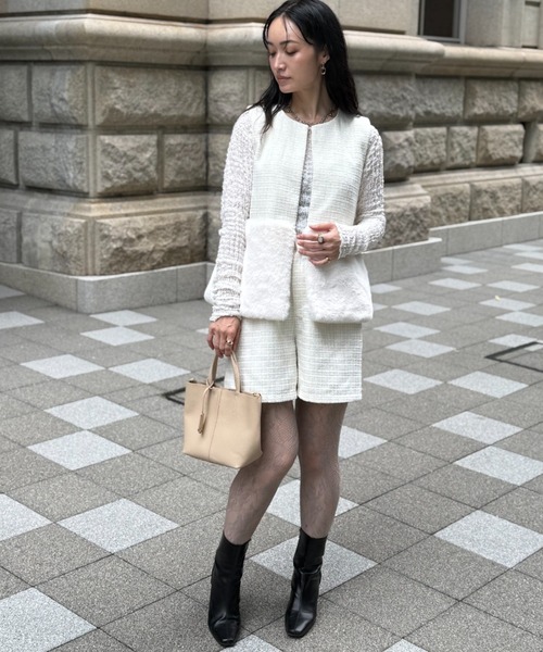 deux amour(ドゥーザムール)の「ツイードショートパンツ(その他パンツ・レディース・ホワイト/ブラック・MEDIUM)」の21枚目の写真