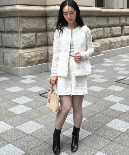 deux amour(ドゥーザムール)の「ツイードショートパンツ(その他パンツ・レディース・ホワイト/ブラック・MEDIUM)」の22枚目の写真