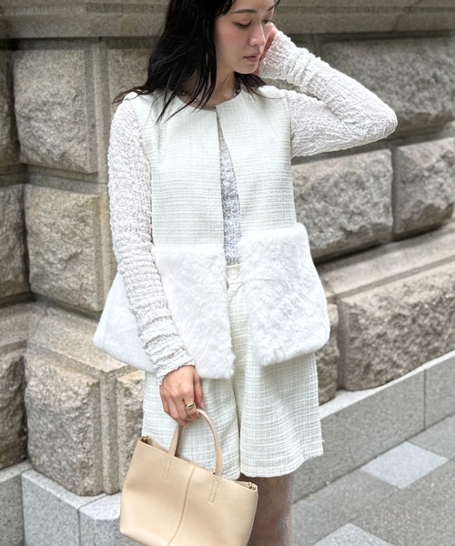 deux amour(ドゥーザムール)の「ツイードショートパンツ(その他パンツ・レディース・ホワイト/ブラック・MEDIUM)」の20枚目の写真