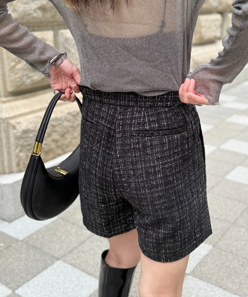 deux amour(ドゥーザムール)の「ツイードショートパンツ(その他パンツ・レディース・ホワイト/ブラック・MEDIUM)」の4枚目の写真