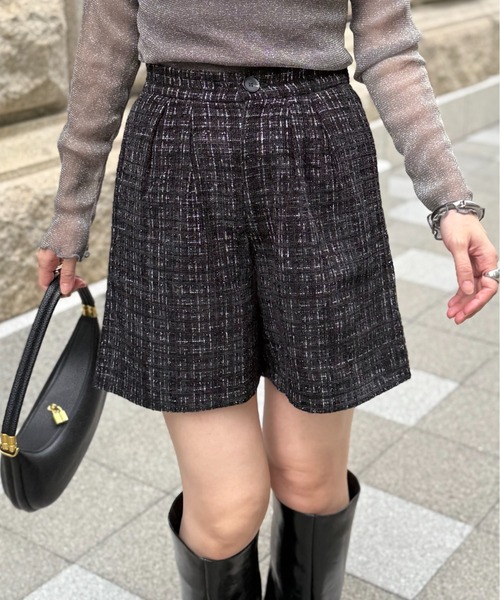 deux amour(ドゥーザムール)の「ツイードショートパンツ(その他パンツ・レディース・ホワイト/ブラック・MEDIUM)」の12枚目の写真