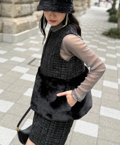 deux amour(ドゥーザムール)の「ツイードショートパンツ(その他パンツ・レディース・ホワイト/ブラック・MEDIUM)」の8枚目の写真