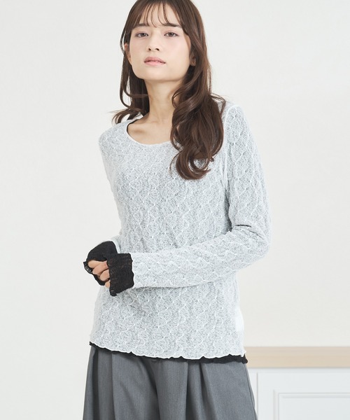 MISCH MASCH(ミッシュマッシュ)の「WEB限定 リバーシブル配色レーストップス(Tシャツ/カットソー・レディース・ブラウン系/ホワイト×ブラック・フリ-)」の2枚目の写真